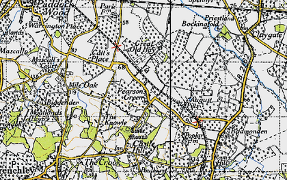 Old map of Pearson's Green in 1940