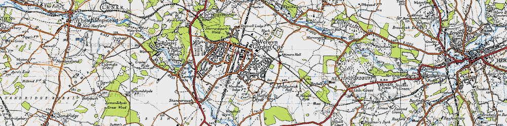 Old map of Peartree in 1946