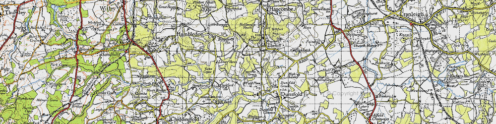 Old map of Hurtwood, The in 1940