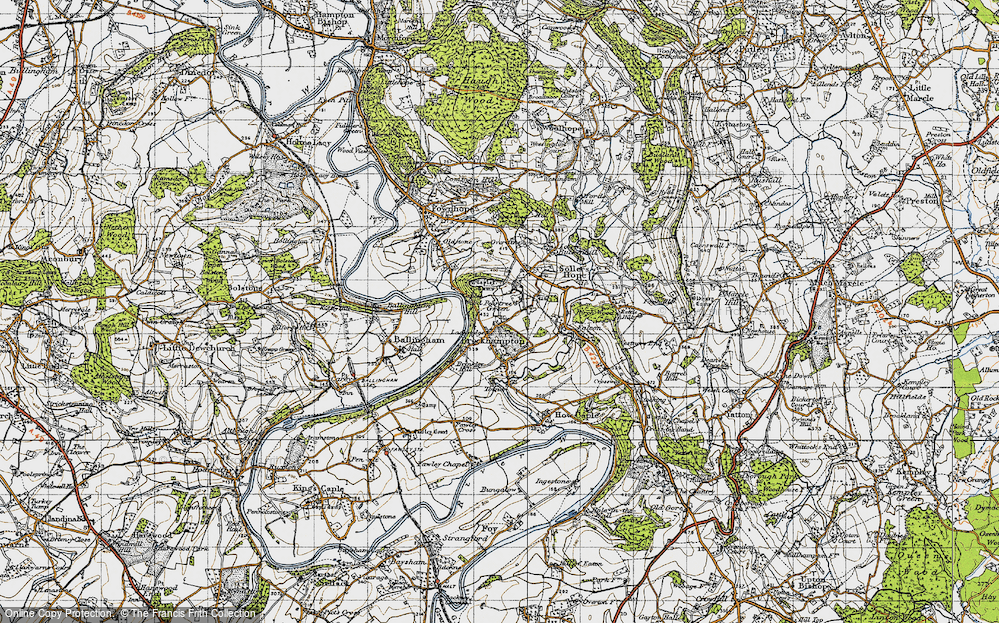 Old Map of Peartree Green, 1947 in 1947