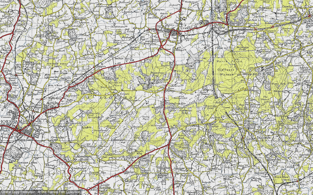 Old Map of Pease Pottage, 1940 in 1940