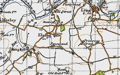 Old map of Peaseland Green in 1946