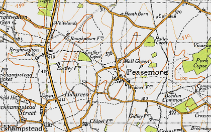 Old map of Peasemore in 1947