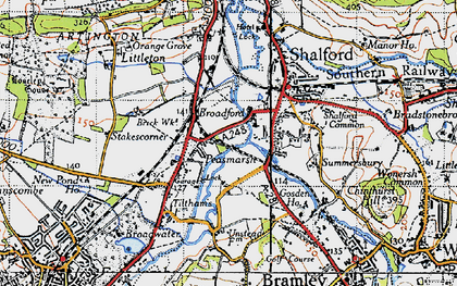 Old map of Peasmarsh in 1940