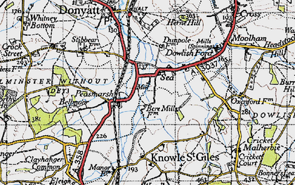 Old map of Peasmarsh in 1945
