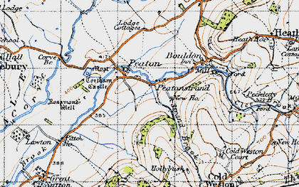 Old map of Peaton in 1947