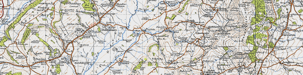 Old map of Cold Weston in 1947