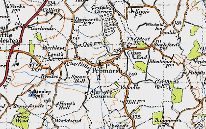 Old map of Pebmarsh in 1945