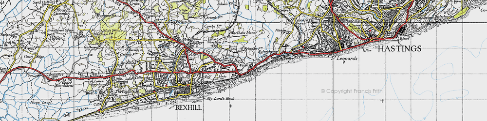 Old map of Pebsham in 1940