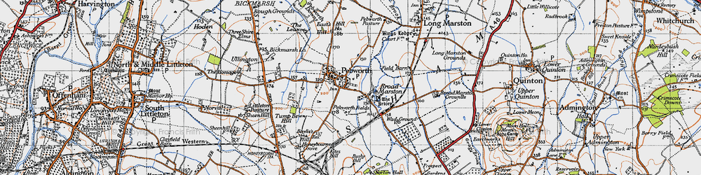 Old map of Pebworth in 1946