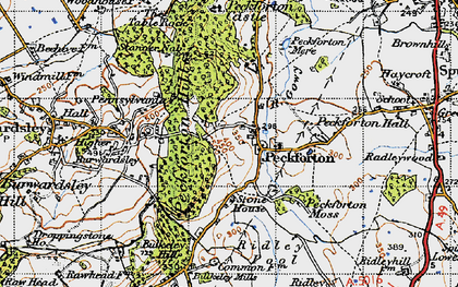 Old map of Peckforton in 1947