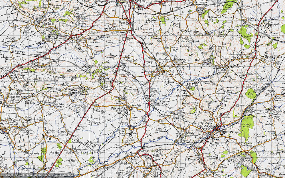 Old Map of Pecking Mill, 1946 in 1946
