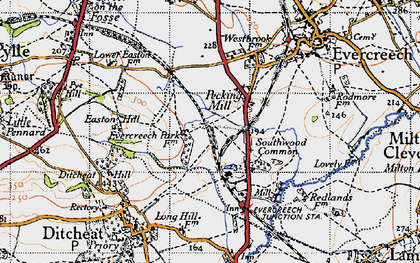 Old map of Pecking Mill in 1946