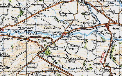 Old map of Pedair-ffordd in 1947