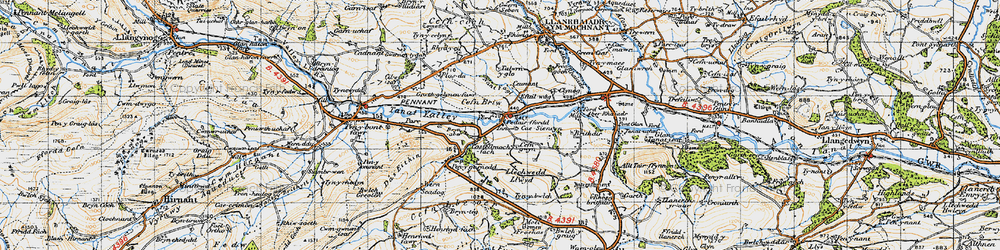 Old map of Brithdir in 1947