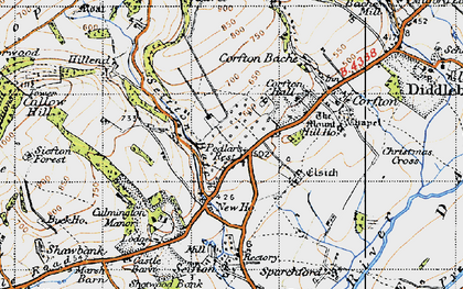 Old map of Pedlar's Rest in 1947