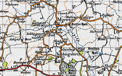 Old map of Bovinger Lodge in 1946