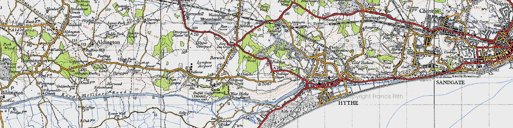 Old map of Pedlinge in 1947