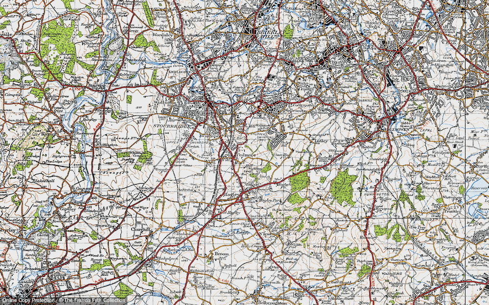 Old Map of Pedmore, 1947 in 1947