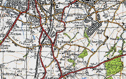 Old map of Pedmore in 1947