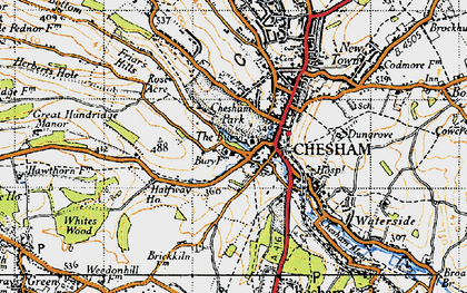 Old map of Bury, The in 1946