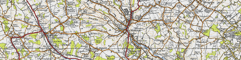 Old map of Pednormead End in 1946
