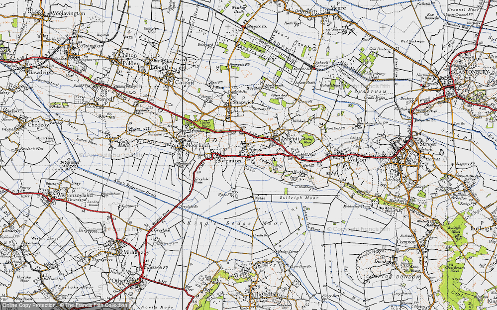 Old Map of Pedwell, 1946 in 1946