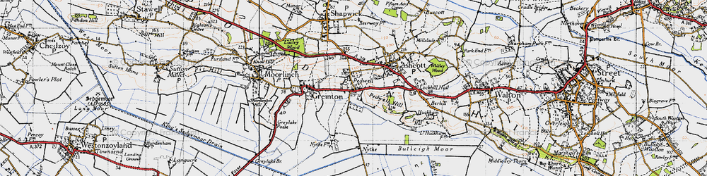 Old map of Pedwell in 1946