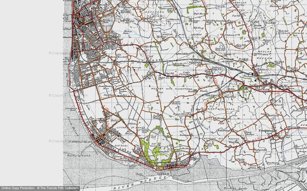Old Map of Peel, 1947 in 1947