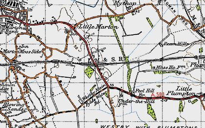 Old map of Peel Hill in 1947