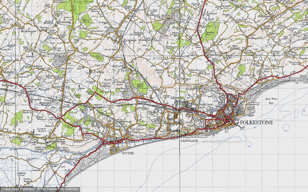 Old Map of Peene, 1947 in 1947