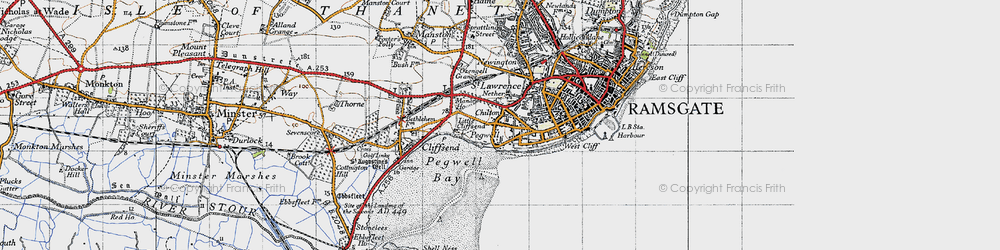 Old map of Pegwell in 1947