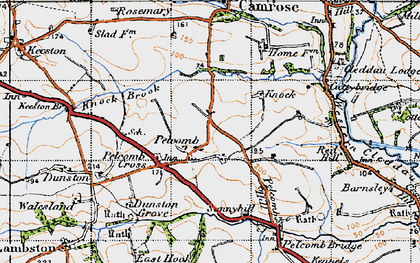 Old map of Pelcomb in 1946