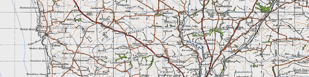 Old map of Pelcomb in 1946