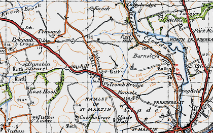 Old map of Pelcomb Bridge in 1946