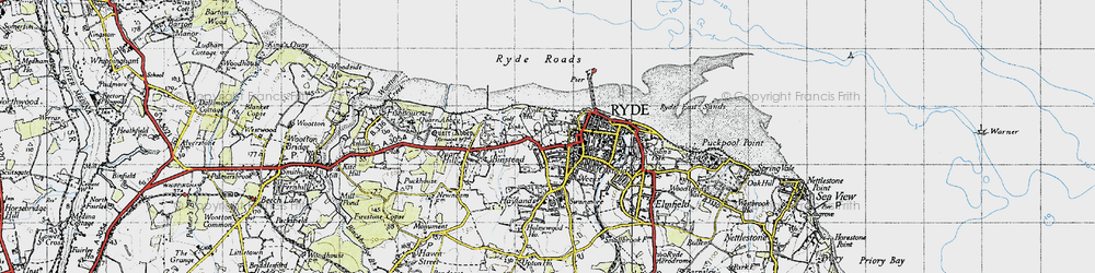 Old map of Pelhamfield in 1945
