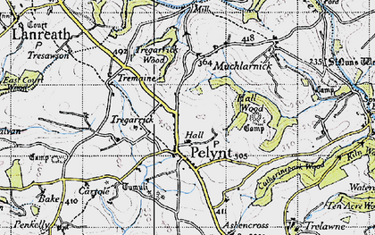 Old map of Pelynt in 1946