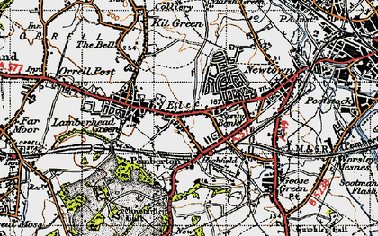 Old map of Pemberton in 1947