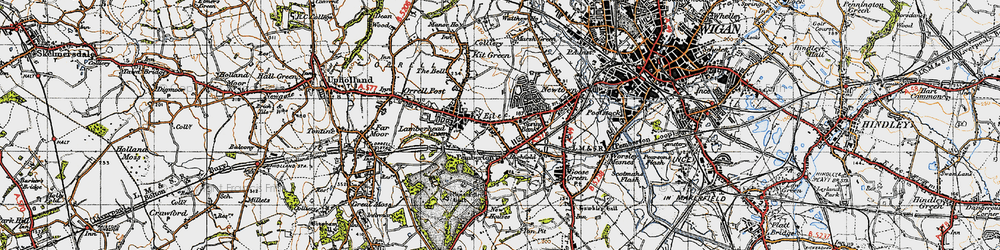 Old map of Pemberton in 1947