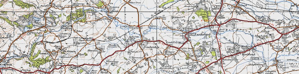 Old map of Pembridge in 1947