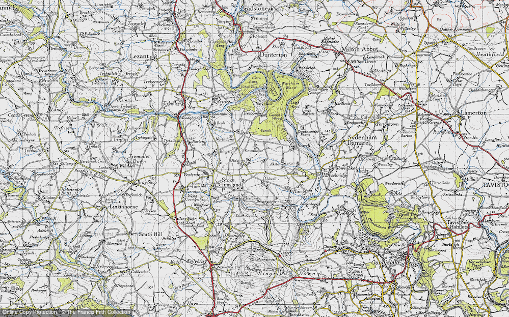 Old Map of Historic Map covering Lidwell in 1946