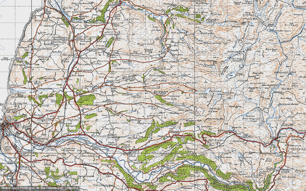 Old Map of Pen-bont Rhydybeddau, 1947 in 1947