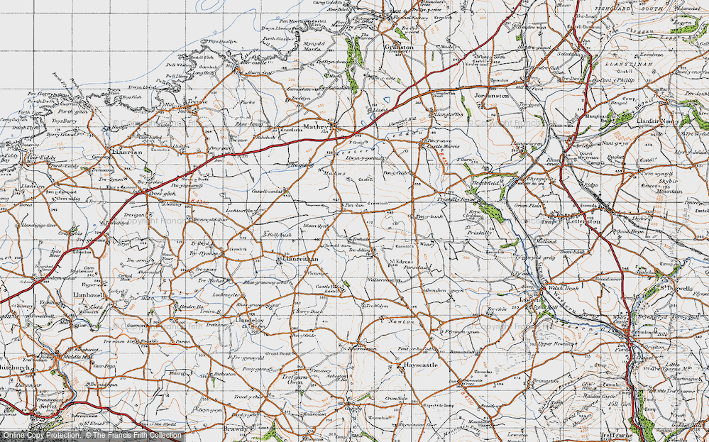 Old Map of Pen-Lan-mabws, 1946 in 1946