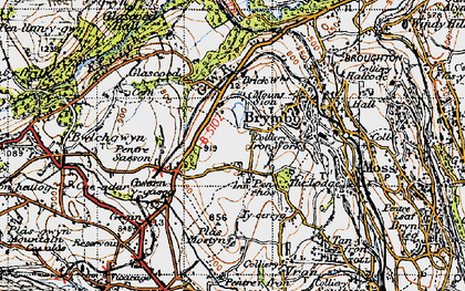 Old map of Pen-rhos in 1947