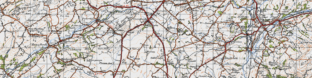 Old map of Bryn Gelli in 1947
