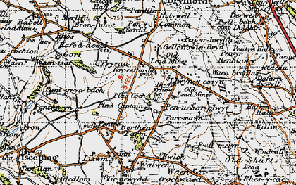 Old map of Pen-Uchar Plwyf in 1947