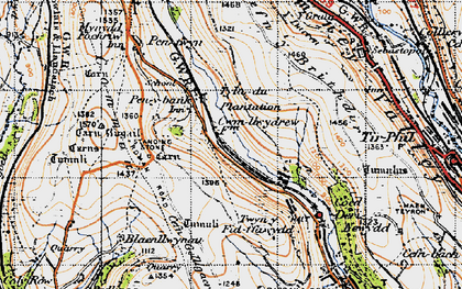 Old map of Twyn y Fidffawydd in 1947