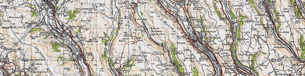 Old map of Twyn y Fidffawydd in 1947