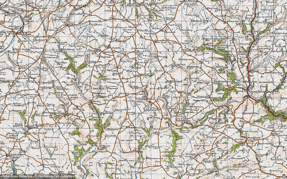 Old Map of Historic Map covering Woodlands in 1946