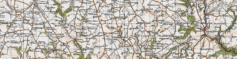 Old map of Blaendyfod in 1946